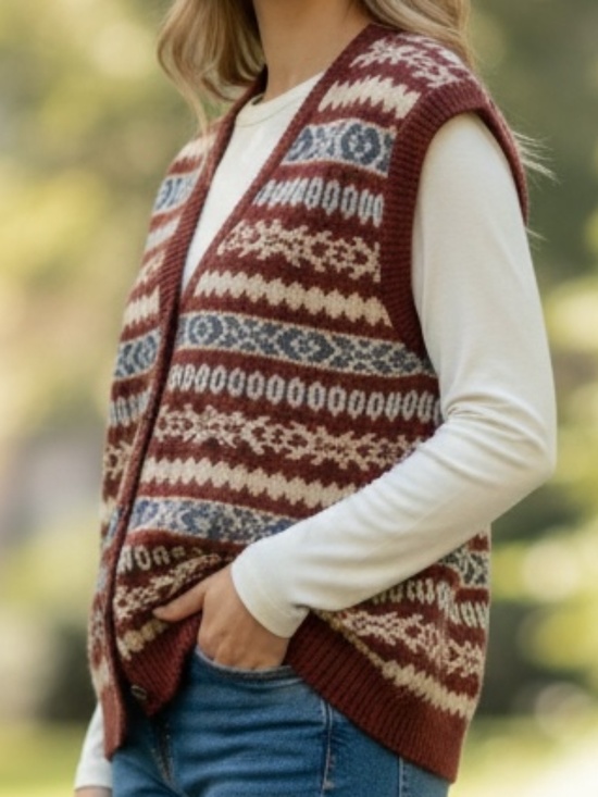 Ladies Fashion Sweaters - ✨ Ladies Fashion 100% Wool Vest - size M
